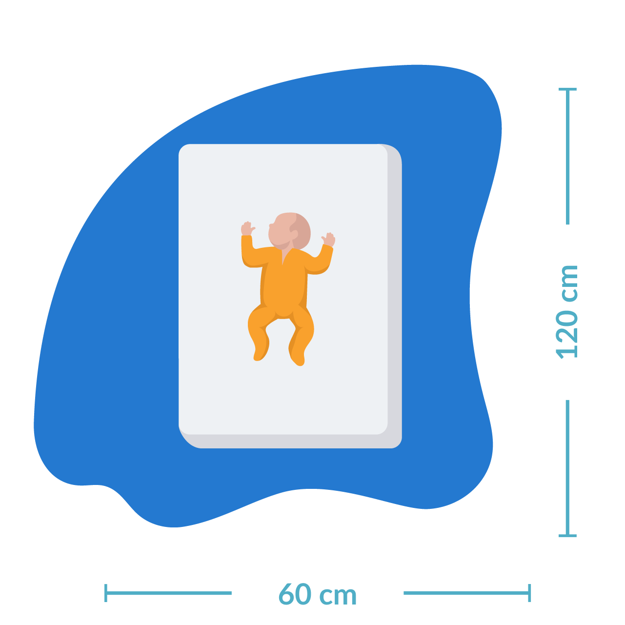 Ilustração de tamanho de berço